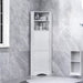 Tall Bathroom Corner Cabinet, with Doors and Adjustable Shelves - 14.96" x 14.96"x 61.02"