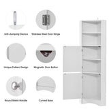 Tall Bathroom Corner Cabinet, with Doors and Adjustable Shelves - 14.96" x 14.96"x 61.02"
