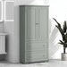 Tall Bathroom Storage Cabinet with Drawers and Adjustable Shelf - N/A