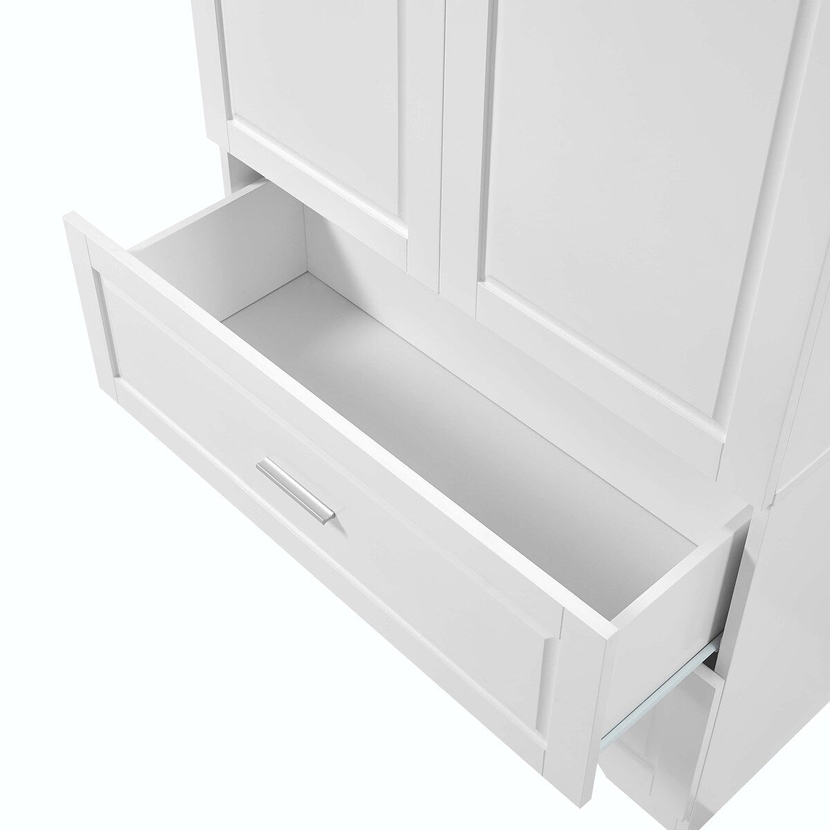 Tall Bathroom Storage Cabinet with Drawers and Adjustable Shelf - N/A