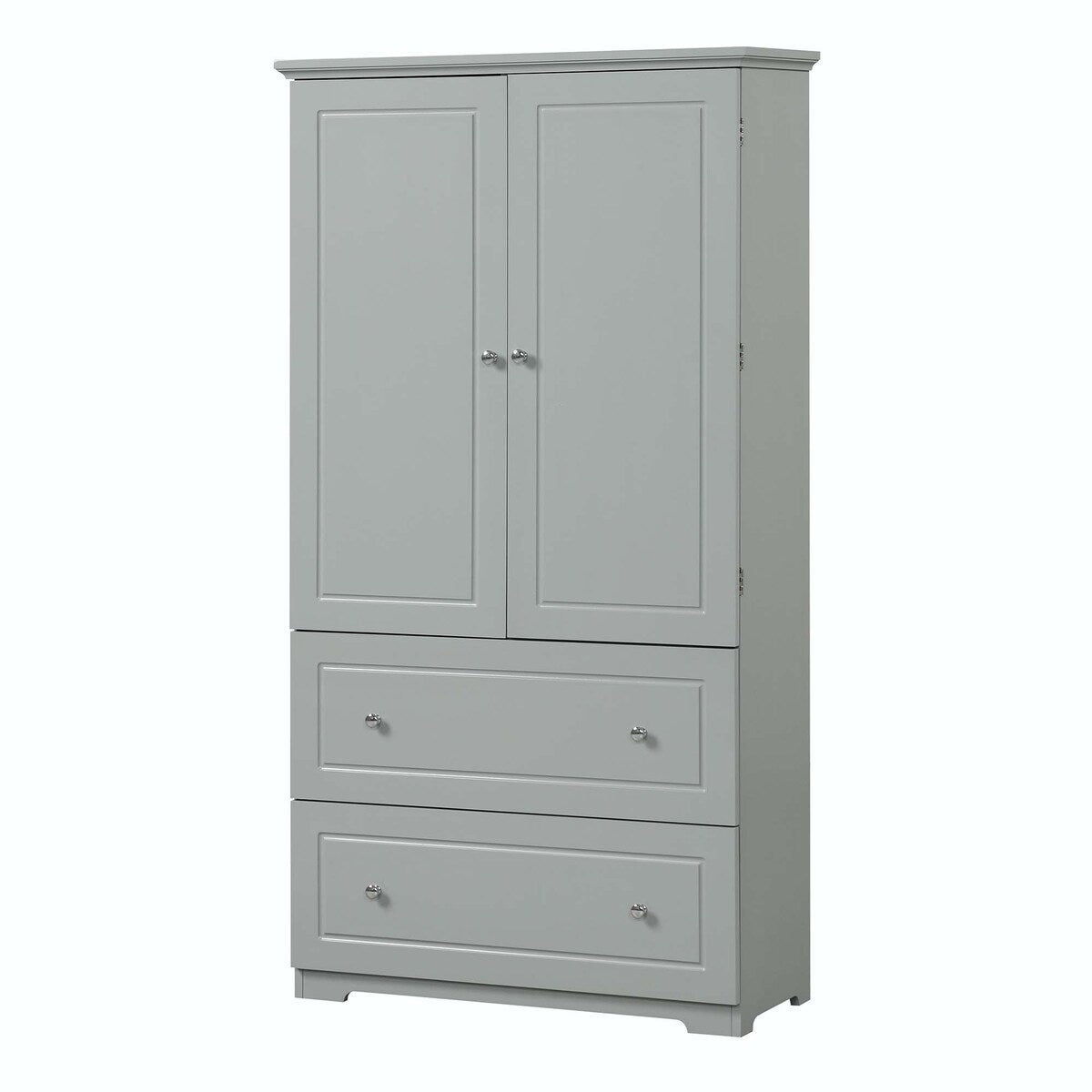Tall Bathroom Storage Cabinet with Drawers and Adjustable Shelf - N/A