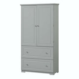 Tall Bathroom Storage Cabinet with Drawers and Adjustable Shelf - N/A