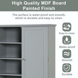Tall Bathroom Storage Cabinet with Drawers and Adjustable Shelf - N/A