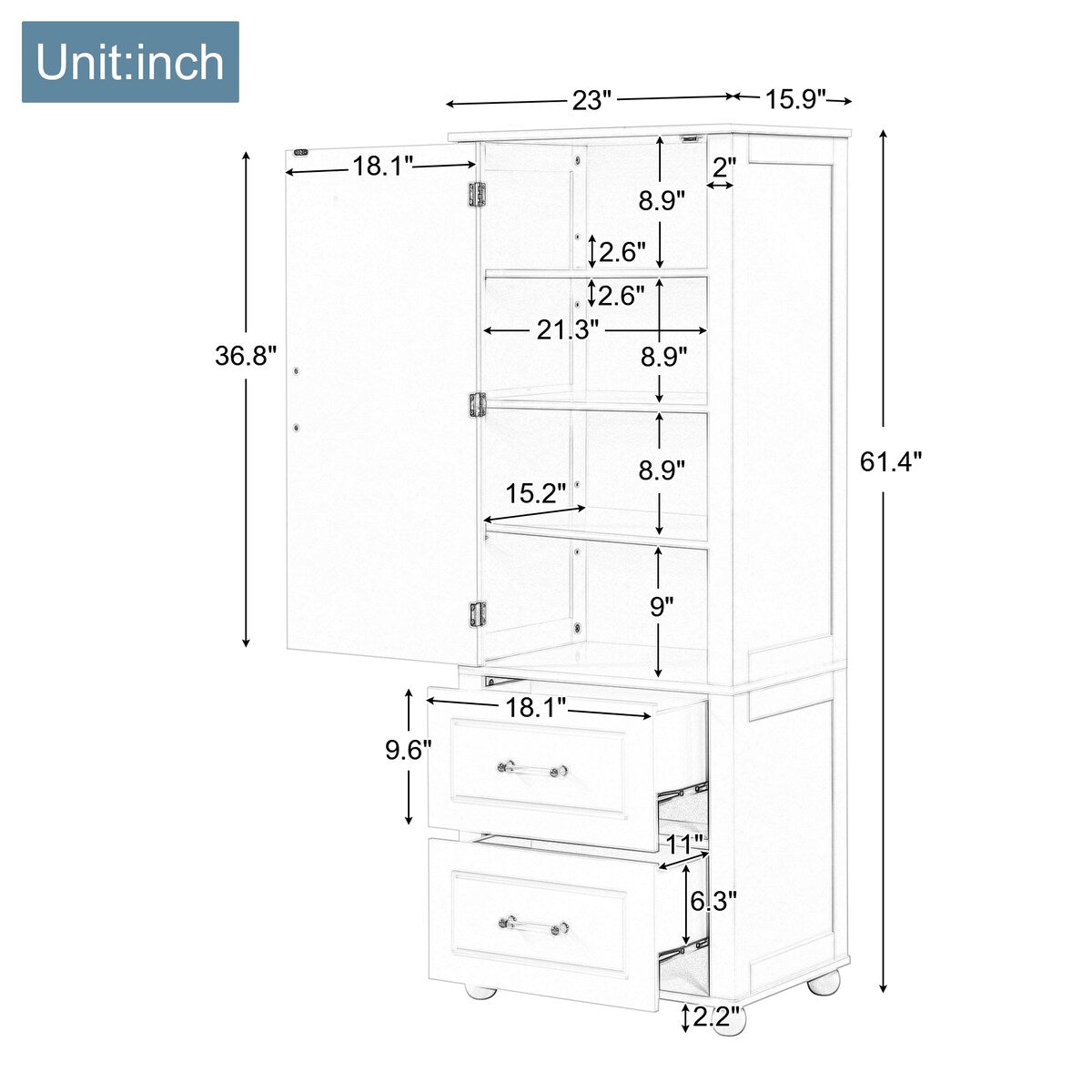 Tall Bathroom Storage Cabinet