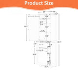 Tall Bathroom Storage Cabinet, Freestanding Storage Cabinet with Two Different Size Drawers and Adjustable Shelf