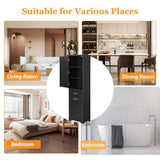 Tall Bathroom Storage Cabinet, Freestanding Storage Cabinet with Two Different Size Drawers and Adjustable Shelf