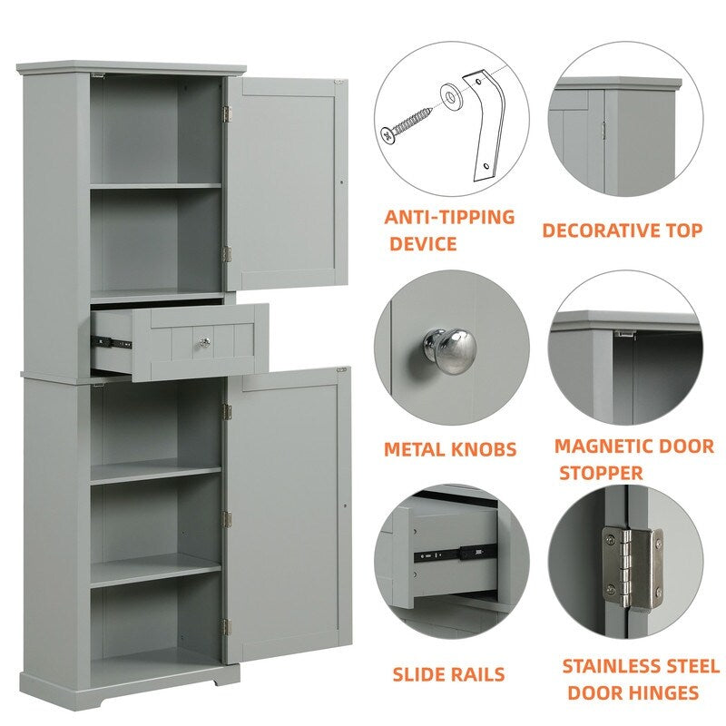 Tall Bathroom Storage Cabinet, Freestanding Storage Cabinet