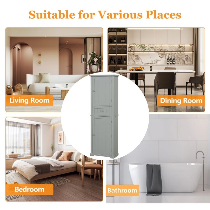 Tall Bathroom Storage Cabinet, Freestanding Storage Cabinet