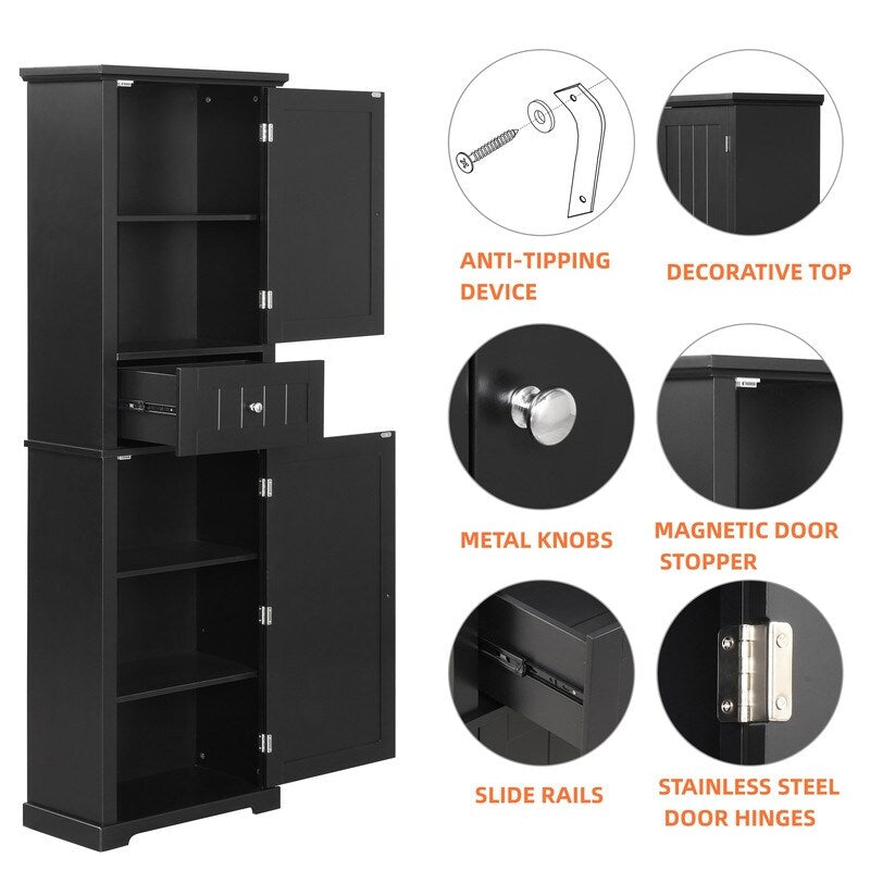 Tall Bathroom Storage Cabinet, Freestanding Storage Cabinet