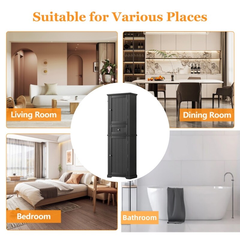 Tall Bathroom Storage Cabinet, Freestanding Storage Cabinet