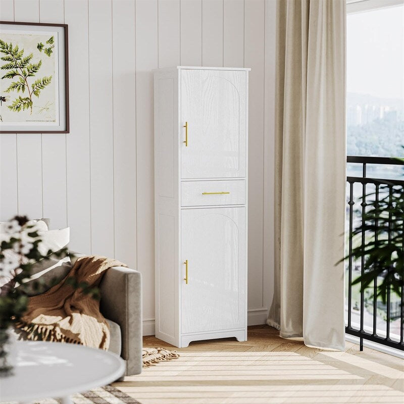 Tall Bathroom Storage Cabinet - 11.8"D x 15.7"W x 66.9"H