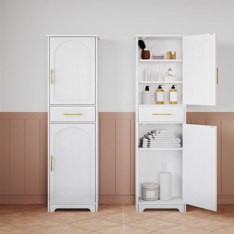 Tall Bathroom Storage Cabinet - 11.8"D x 15.7"W x 66.9"H