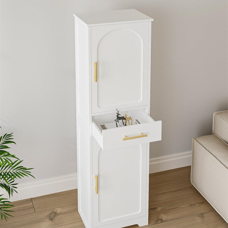 Tall Bathroom Storage Cabinet - 11.8"D x 15.7"W x 66.9"H