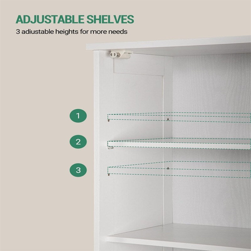 Tall Bathroom Storage Cabinet - 11.8"D x 15.7"W x 66.9"H