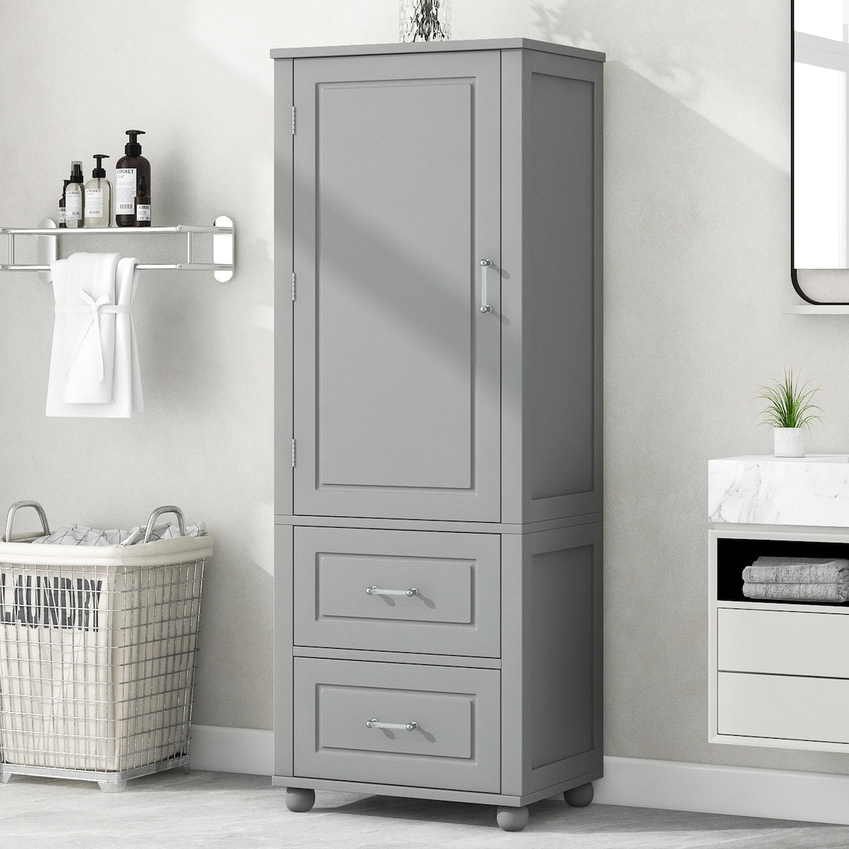 Tall Bathroom Storage Cabinet