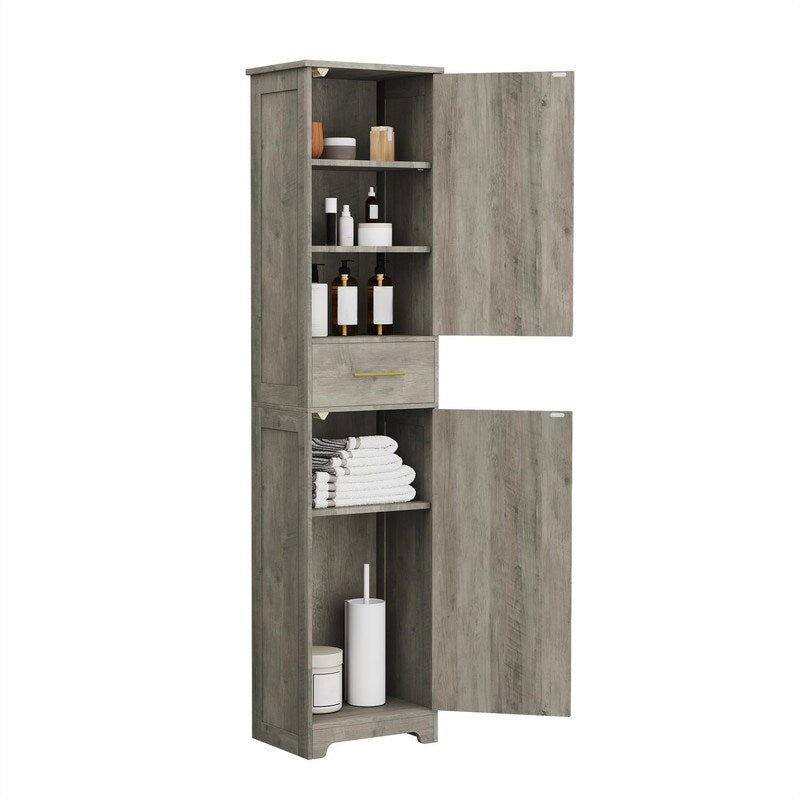 Tall Bathroom Storage Cabinet - 11.8"D x 15.7"W x 66.9"H