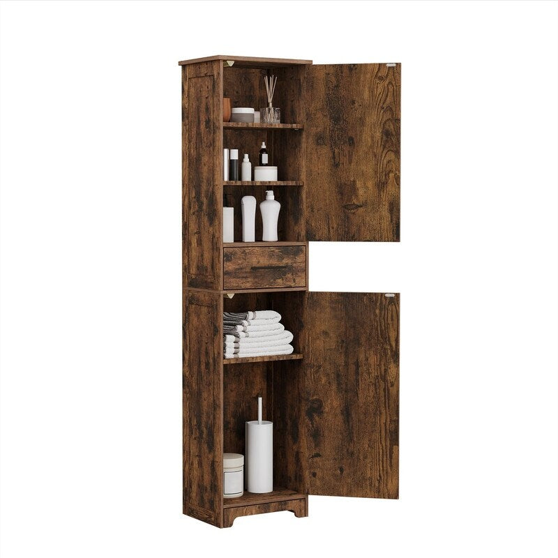 Tall Bathroom Storage Cabinet - 11.8"D x 15.7"W x 66.9"H