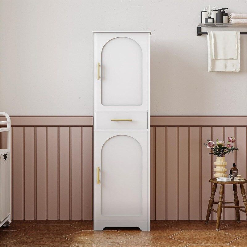 Tall Bathroom Storage Cabinet - 11.8"D x 15.7"W x 66.9"H