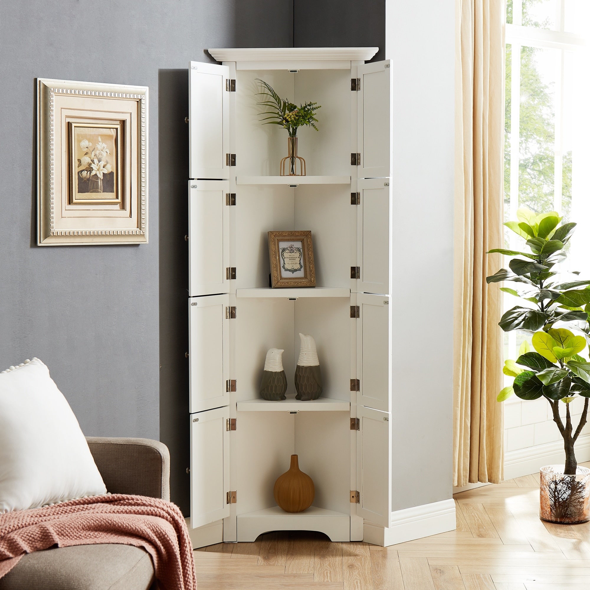 Tall corner wall cabinet hotsell