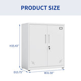 Tall Metal File Cabinet with 2 Doors and 2 Adjustable Shelves