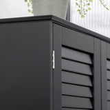 Tall Narrow Bathroom Storage Cabinet with Doors and Shelf Adjustability,Linen Cabinet with 2 Cabinets and Countertop