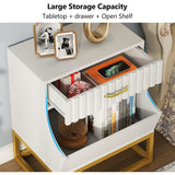 Tall Nightstand with Drawer Modern Night Stands Bedside Table for Bedroom