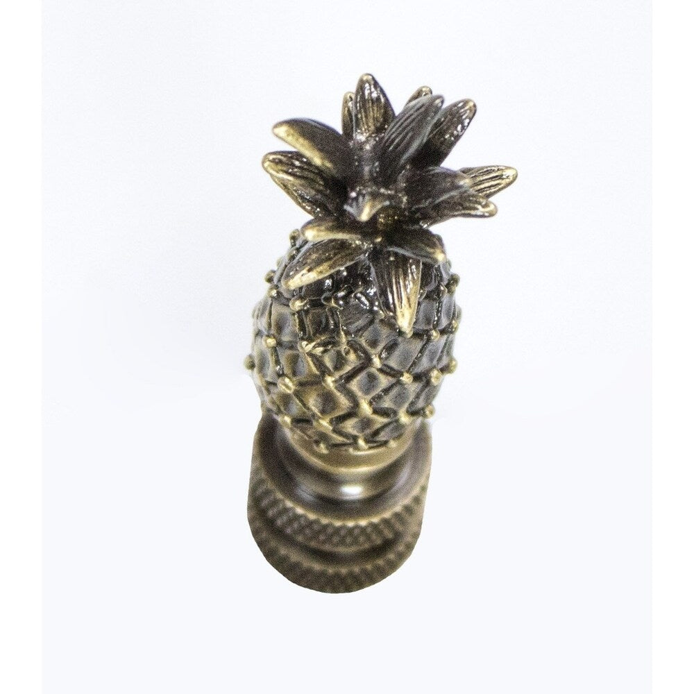 Tall Pineapple Lamp Finial Antique Brass Metal 2.5"h