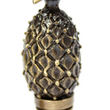 Tall Pineapple Lamp Finial Antique Brass Metal 2.5"h