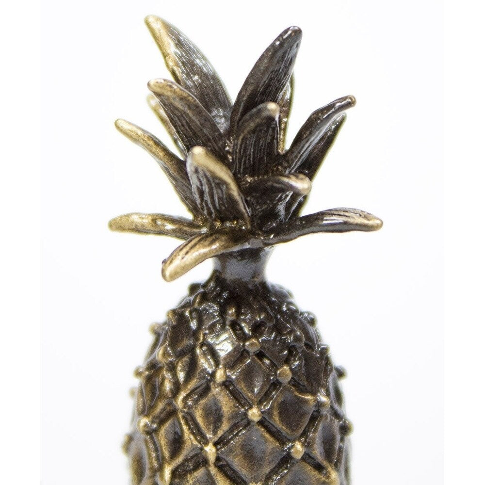 Tall Pineapple Lamp Finial Antique Brass Metal 2.5"h