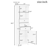 Tall Storage Cabinet with 3 Drawers and Adjustable Shelves