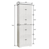 Tall Storage Cabinet with 8 Doors and 4 Shelves for Living Room
