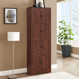 Tall Storage Cabinet with 8 Doors and 4 Shelves for Living Room