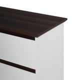 Tall White and Black Dresser with 5 Drawers