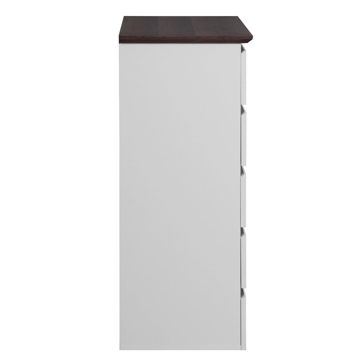 Tall White and Black Dresser with 5 Drawers