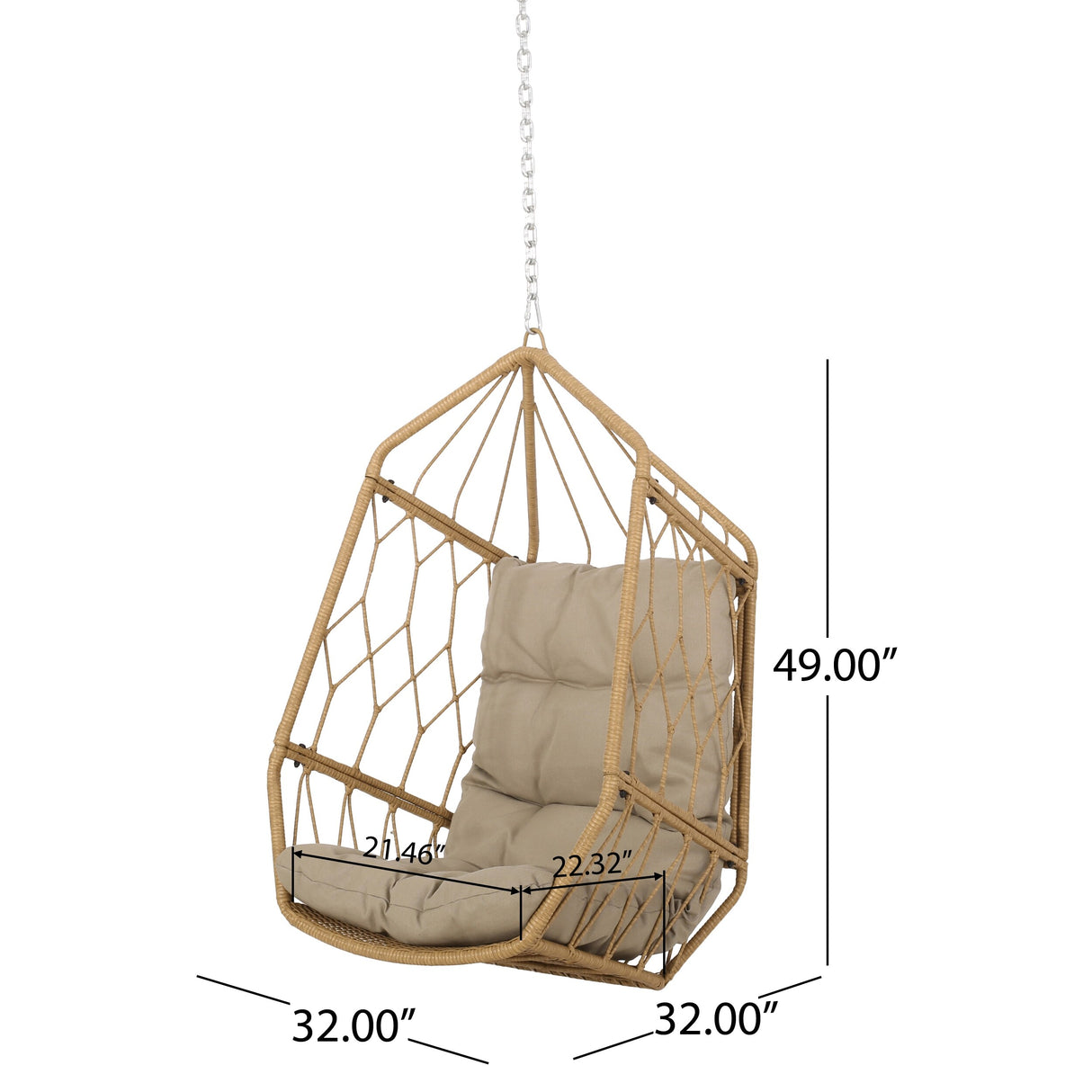 Tamara Outdoor Wicker Outdoor, Indoor Hanging Chair (NO STAND) by Christopher Knight Home