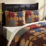 Tan Primitive Bedding VHC Kindred Star Sham Cotton Star Patchwork