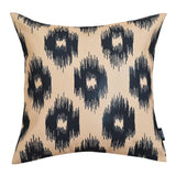Tan Printed Ikat Cotton Cushion 20-inch Throw Pillow