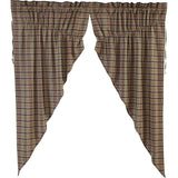 Tan Rustic Curtains VHC Wyatt Prairie Panel Pair Cotton Plaid - 63x36