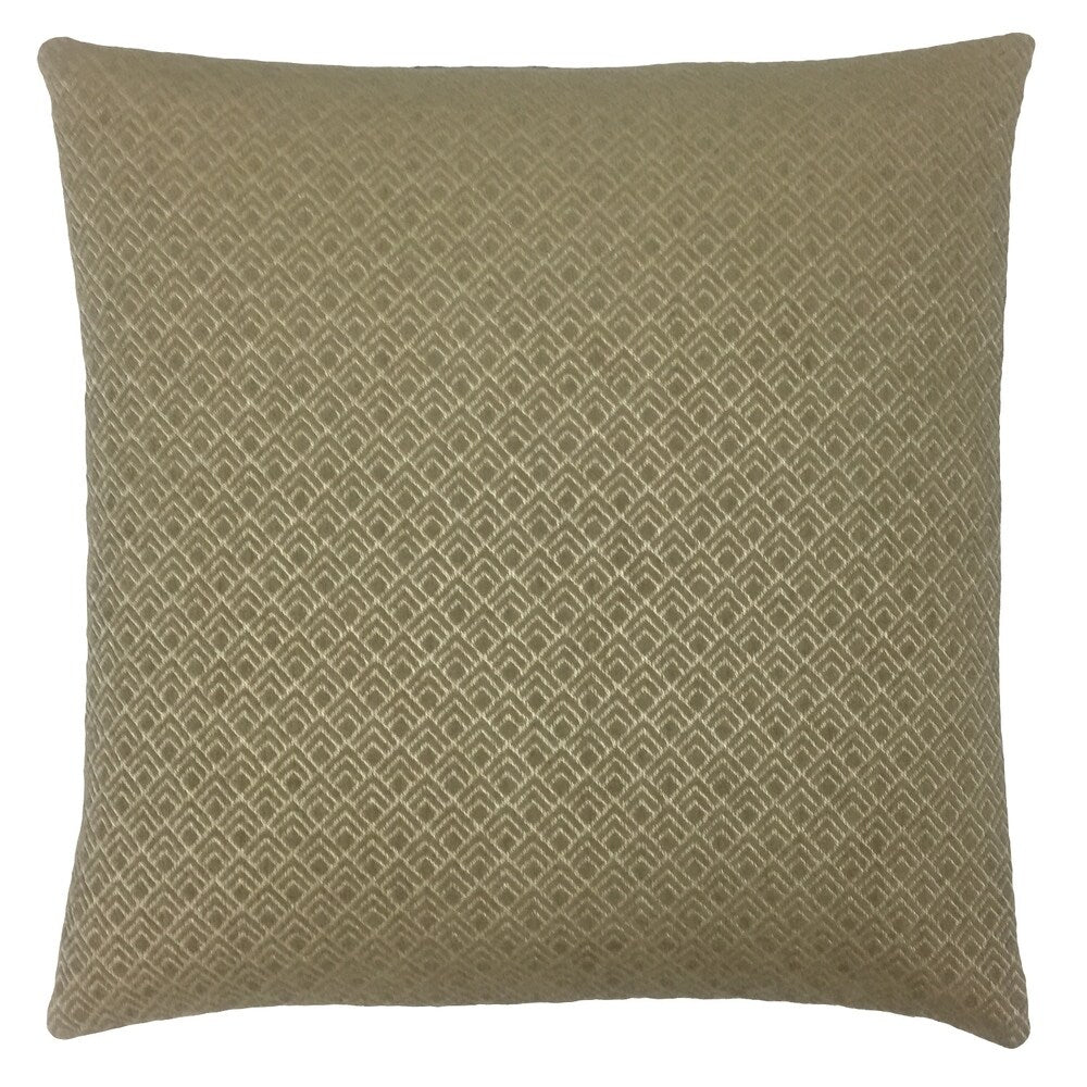 Tan and White Geometric Throw Pillow