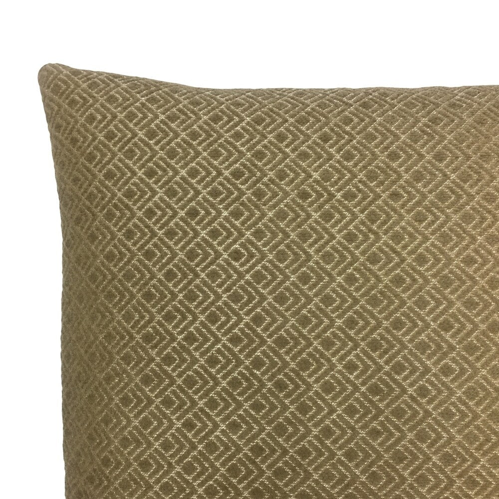 Tan and White Geometric Throw Pillow