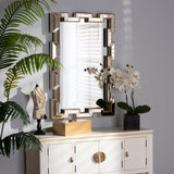 Tanis Modern and Contemporary Glam Rectangular Accent Wall Mirror - Bronze