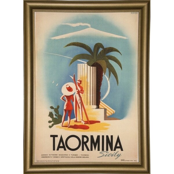 Taormina, Sicily-VINAPP114384 Print 11.25"x7.75" by Vintage Apple Collection