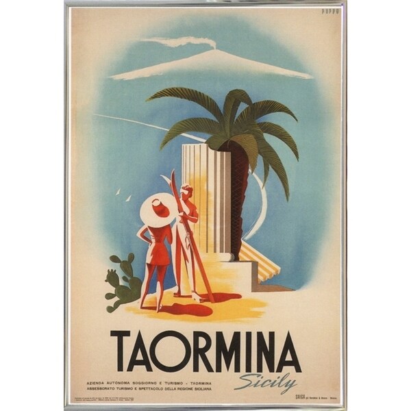 Taormina, Sicily-VINAPP114384 Print 11.25"x7.75" by Vintage Apple Collection