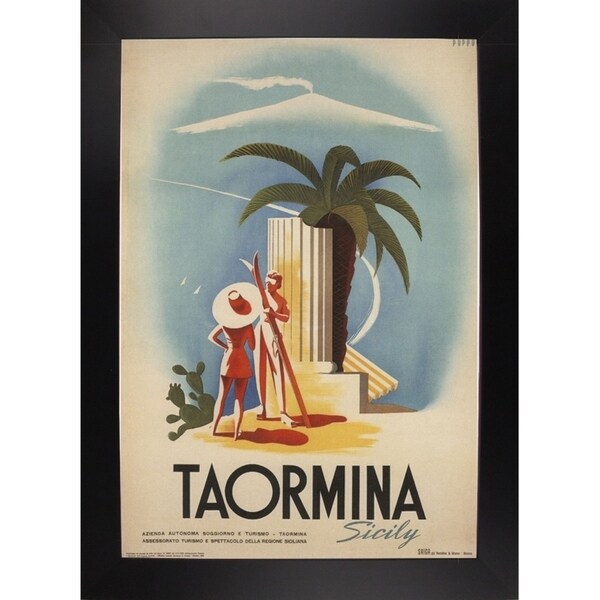 Taormina, Sicily-VINAPP114384 Print 11.25"x7.75" by Vintage Apple Collection
