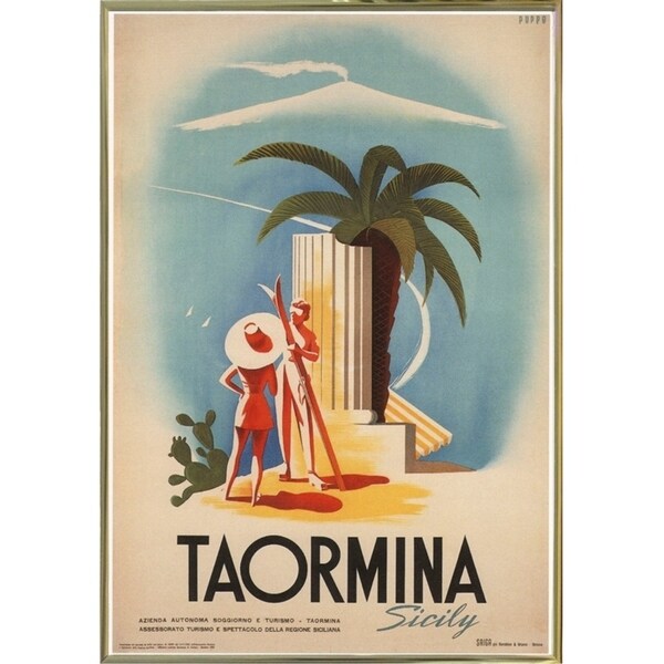Taormina, Sicily-VINAPP114384 Print 11.25"x7.75" by Vintage Apple Collection
