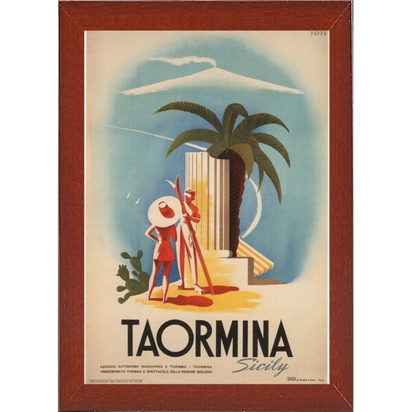 Taormina, Sicily-VINAPP114384 Print 11.25"x7.75" by Vintage Apple Collection