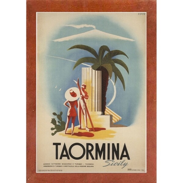 Taormina, Sicily-VINAPP114384 Print 11.25"x7.75" by Vintage Apple Collection