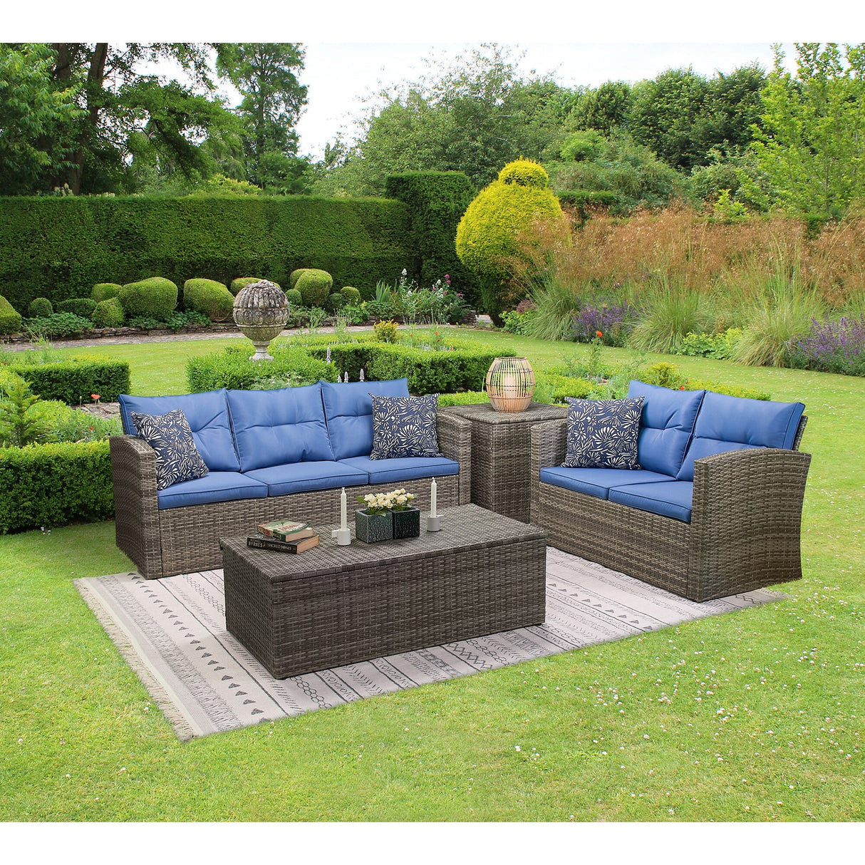 Tappio 4 Piece Outdoor Rattan Conversation Seating Group Set