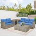Tappio 4 Piece Outdoor Rattan Conversation Seating Group Set