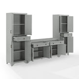 Crosley Tara 3-piece Sideboard and Pantry Set - 15"x108.5"x67.75"